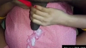 Riding desi black cock of horny jija in night